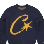 Corteiz C Star Mohair Knit Sweatshirt Navy