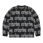 Corteiz Gothic Jacquard Sweatshirt Black