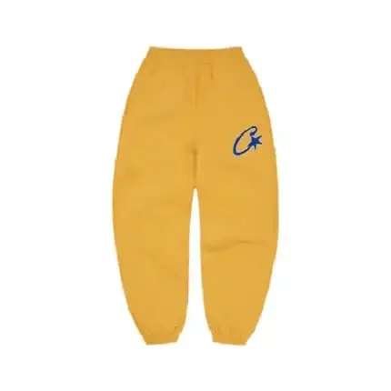 Corteiz Satin C Star Applique Joggers Yellow